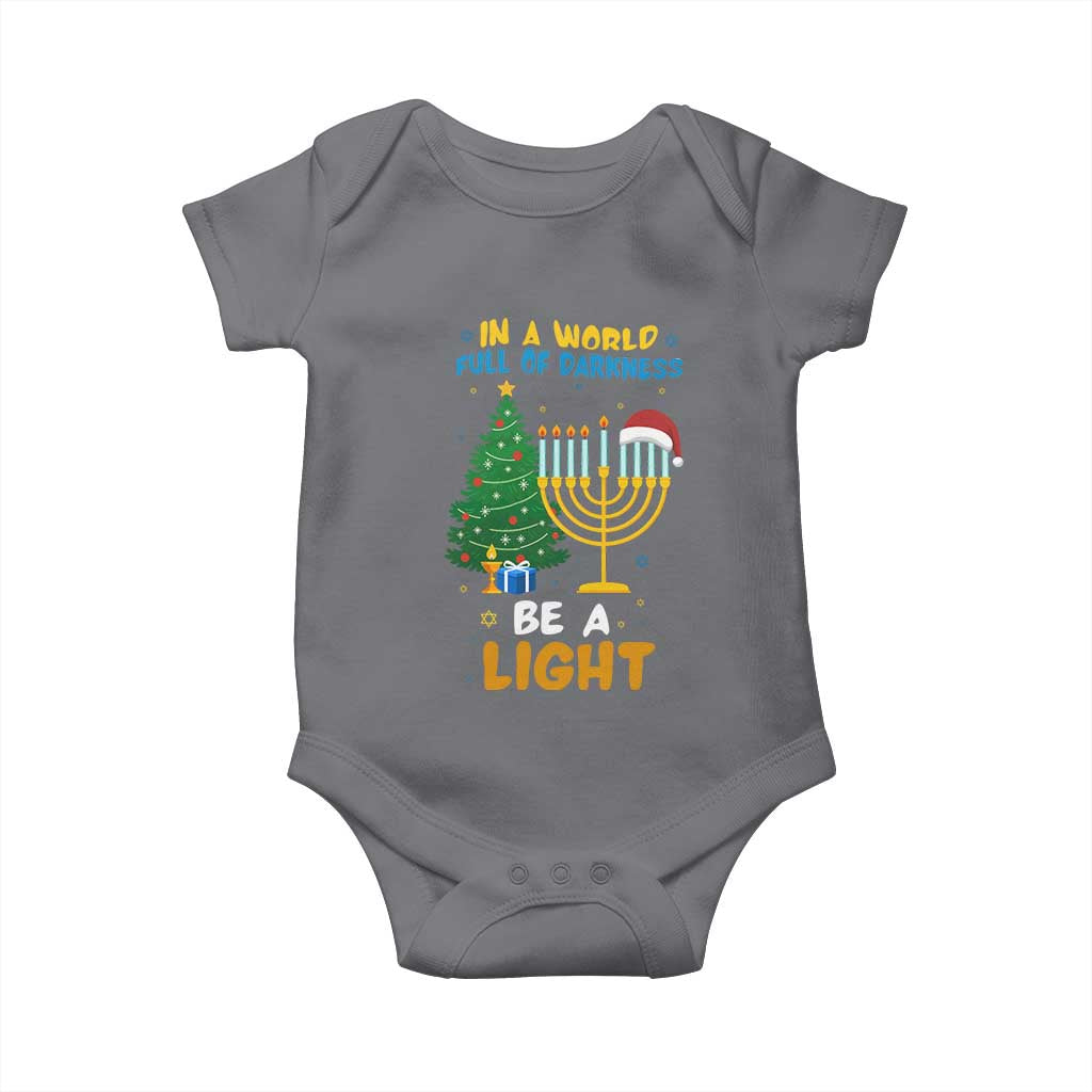 Be A Light Christmas Hanukkah Baby Onesie Interfaith Family Gift TS12 Charcoal Print Your Wear