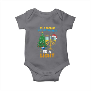 Be A Light Christmas Hanukkah Baby Onesie Interfaith Family Gift TS12 Charcoal Print Your Wear