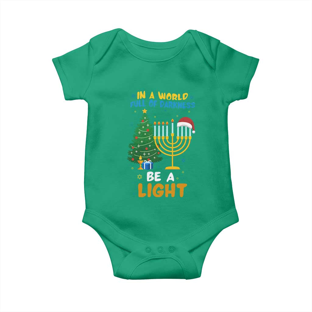 Be A Light Christmas Hanukkah Baby Onesie Interfaith Family Gift TS12 Irish Green Print Your Wear