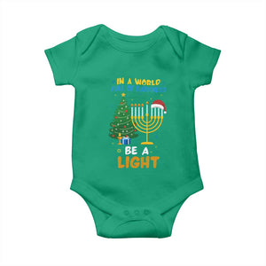 Be A Light Christmas Hanukkah Baby Onesie Interfaith Family Gift TS12 Irish Green Print Your Wear