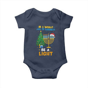 Be A Light Christmas Hanukkah Baby Onesie Interfaith Family Gift TS12 Navy Print Your Wear