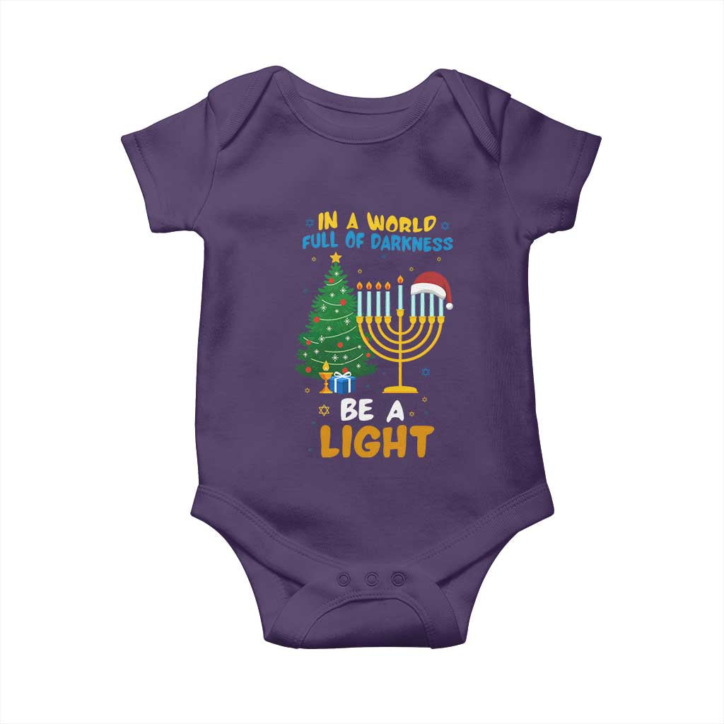 Be A Light Christmas Hanukkah Baby Onesie Interfaith Family Gift TS12 Purple Print Your Wear