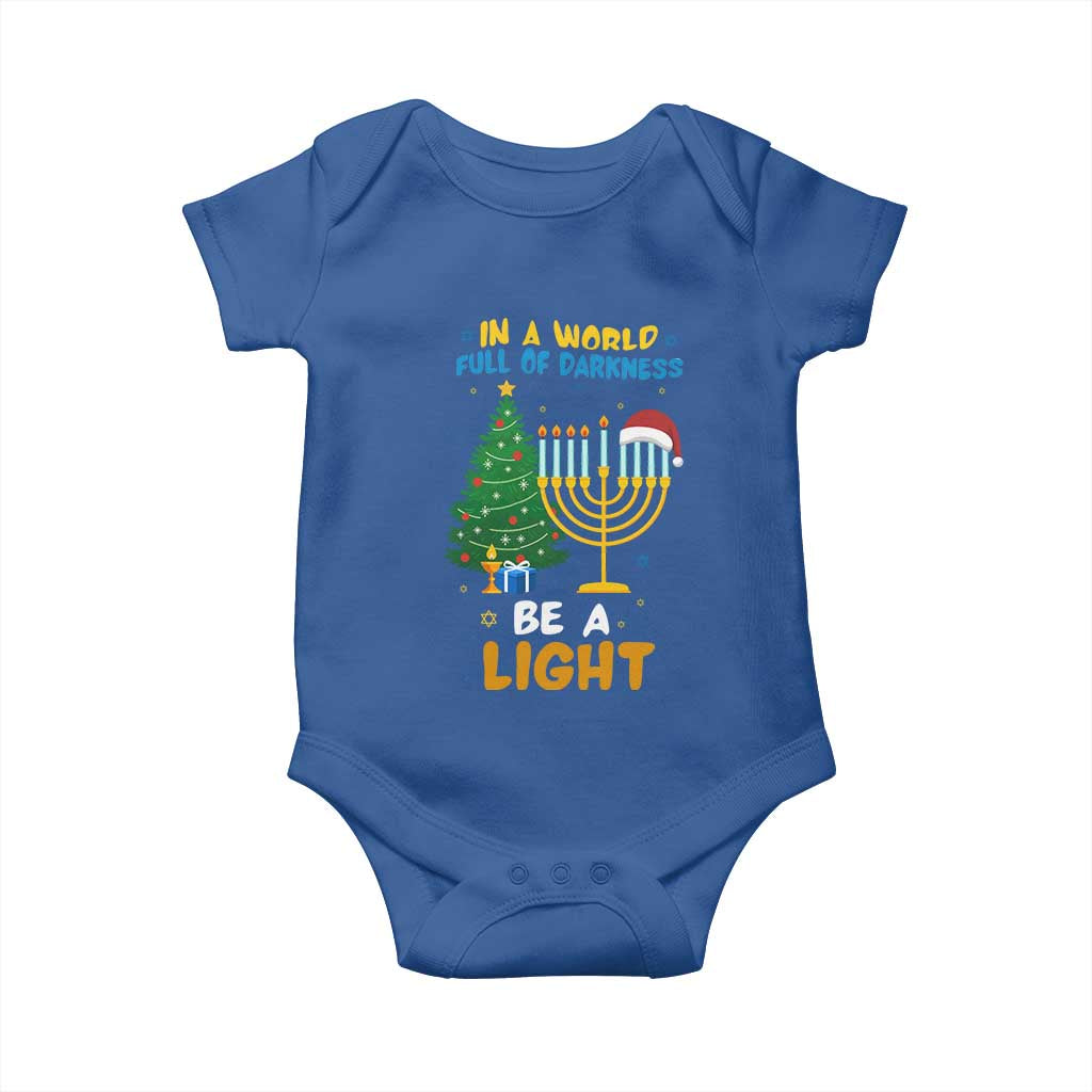 Be A Light Christmas Hanukkah Baby Onesie Interfaith Family Gift TS12 Royal Blue Print Your Wear