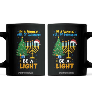 Be A Light Christmas Hanukkah Coffee Mug Interfaith Family Gift TS12 Black Print Your Wear