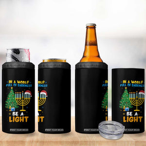 Be A Light Christmas Hanukkah 4 in 1 Can Cooler Tumbler Interfaith Family Gift TS12 Print Your Wear