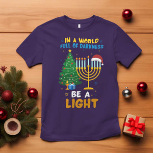 Be A Light Christmas Hanukkah T Shirt Interfaith Family Gift TS12 Purple Print Your Wear