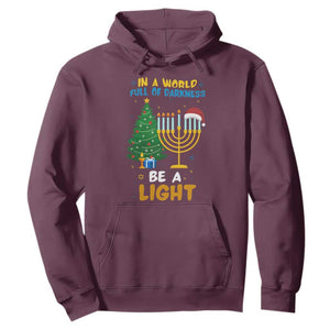 Be A Light Christmas Hanukkah Hoodie Interfaith Family Gift TS12 Maroon Print Your Wear