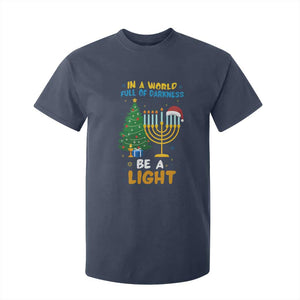 Be A Light Christmas Hanukkah T Shirt For Kid Interfaith Family Gift TS12 Navy Print Your Wear