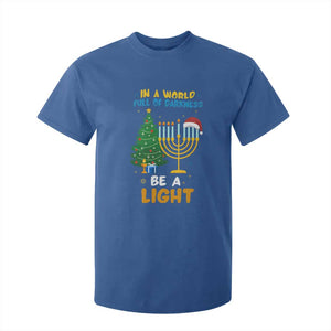 Be A Light Christmas Hanukkah T Shirt For Kid Interfaith Family Gift TS12 Royal Blue Print Your Wear