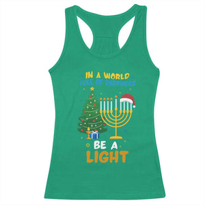 Be A Light Christmas Hanukkah Racerback Tank Top Interfaith Family Gift TS12 Irish Green Print Your Wear