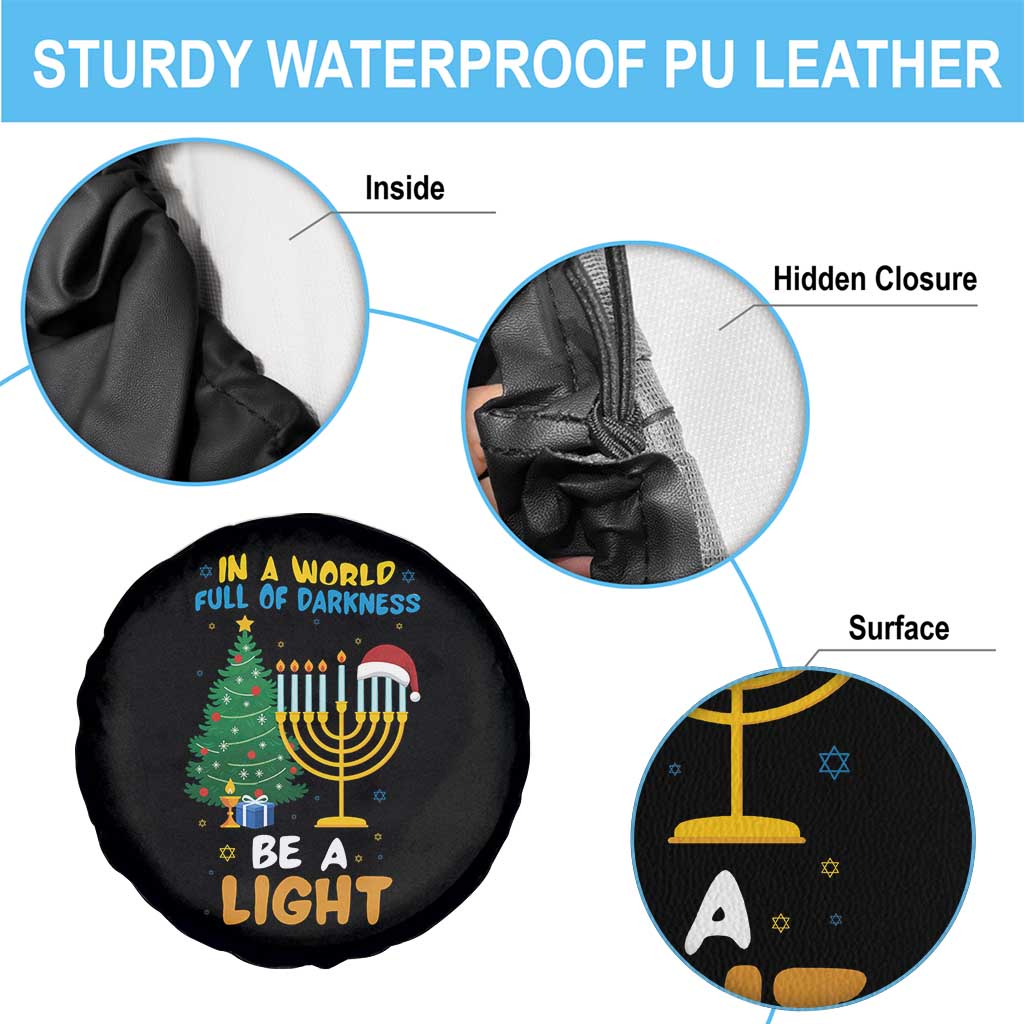 Be A Light Christmas Hanukkah Spare Tire Cover Interfaith Family Gift TS12 Print Your Wear