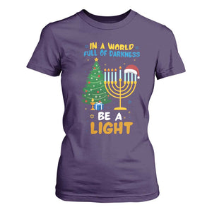 Be A Light Christmas Hanukkah T Shirt For Women Interfaith Family Gift TS12 Purple Print Your Wear