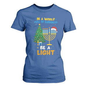 Be A Light Christmas Hanukkah T Shirt For Women Interfaith Family Gift TS12 Royal Blue Print Your Wear