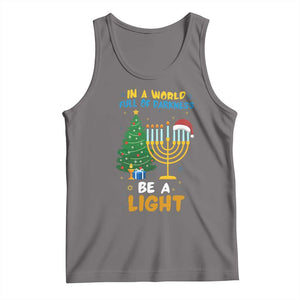 Be A Light Christmas Hanukkah Tank Top Interfaith Family Gift TS12 Deep Heather Print Your Wear