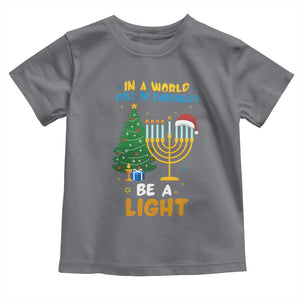 Be A Light Christmas Hanukkah Toddler T Shirt Interfaith Family Gift TS12 Charcoal Print Your Wear