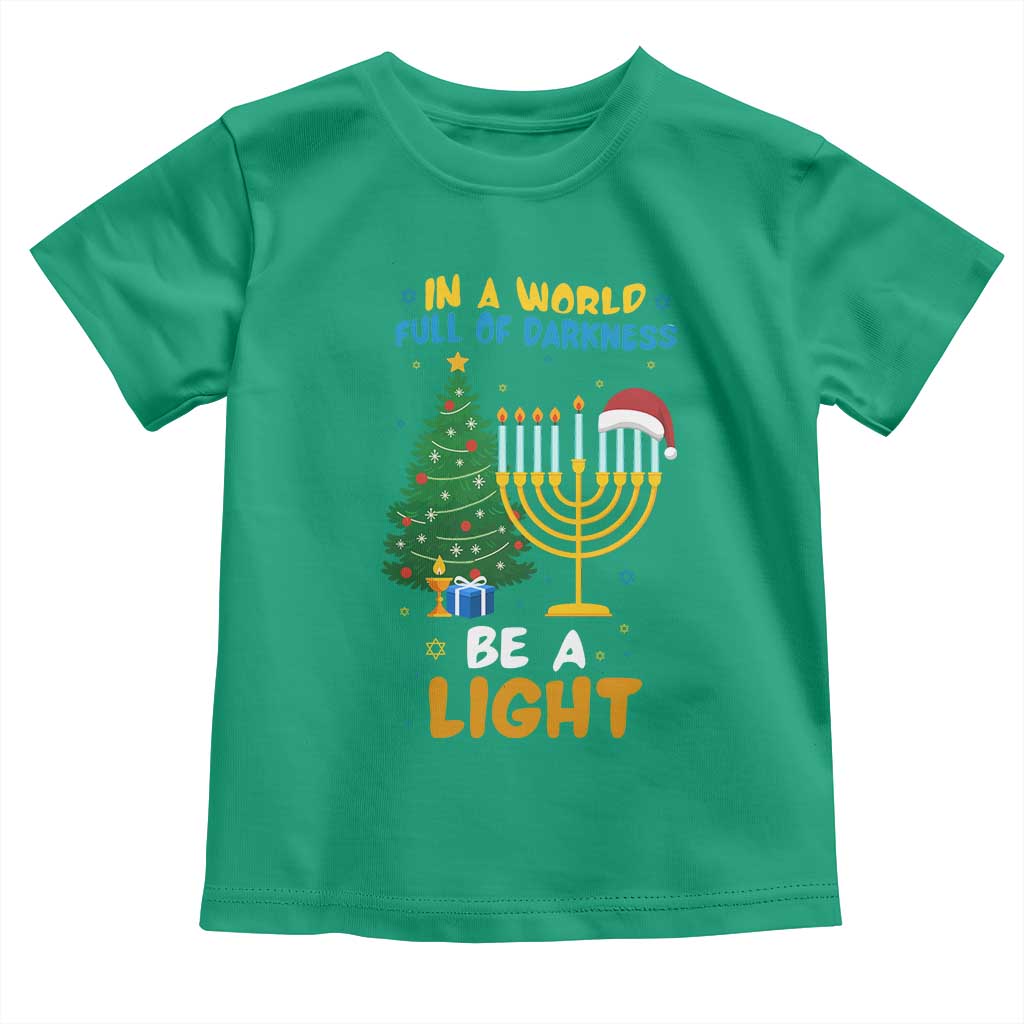 Be A Light Christmas Hanukkah Toddler T Shirt Interfaith Family Gift TS12 Irish Green Print Your Wear