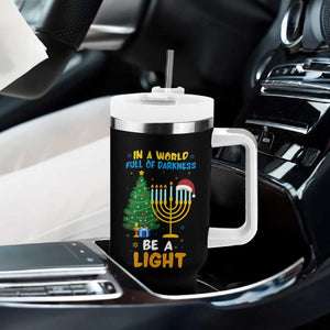 Be A Light Christmas Hanukkah Tumbler With Handle Interfaith Family Gift TS12 Print Your Wear