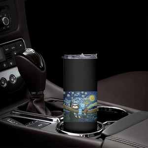 Funny Hanukkah Sloth Skinny Tumbler Van Gogh Starry Night Jewish Gift TS12 Print Your Wear