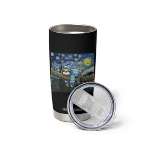 Funny Hanukkah Sloth Tumbler Cup Van Gogh Starry Night Jewish Gift TS12 Print Your Wear