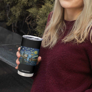 Funny Hanukkah Sloth Tumbler Cup Van Gogh Starry Night Jewish Gift TS12 Print Your Wear