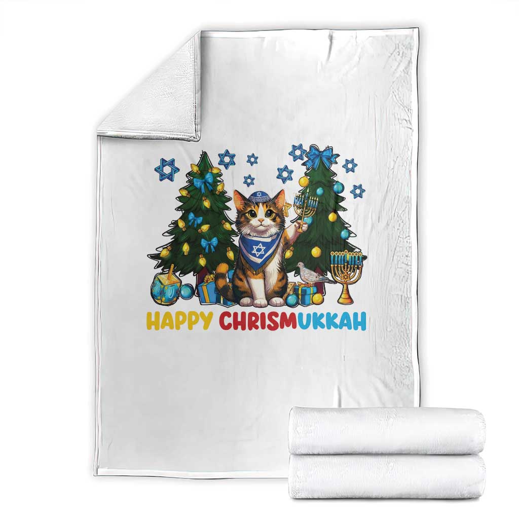 Happy Chrismukkah Throw Blanket Funny Christmas Hanukkah Cat Lover Gift TS12 Black Print Your Wear