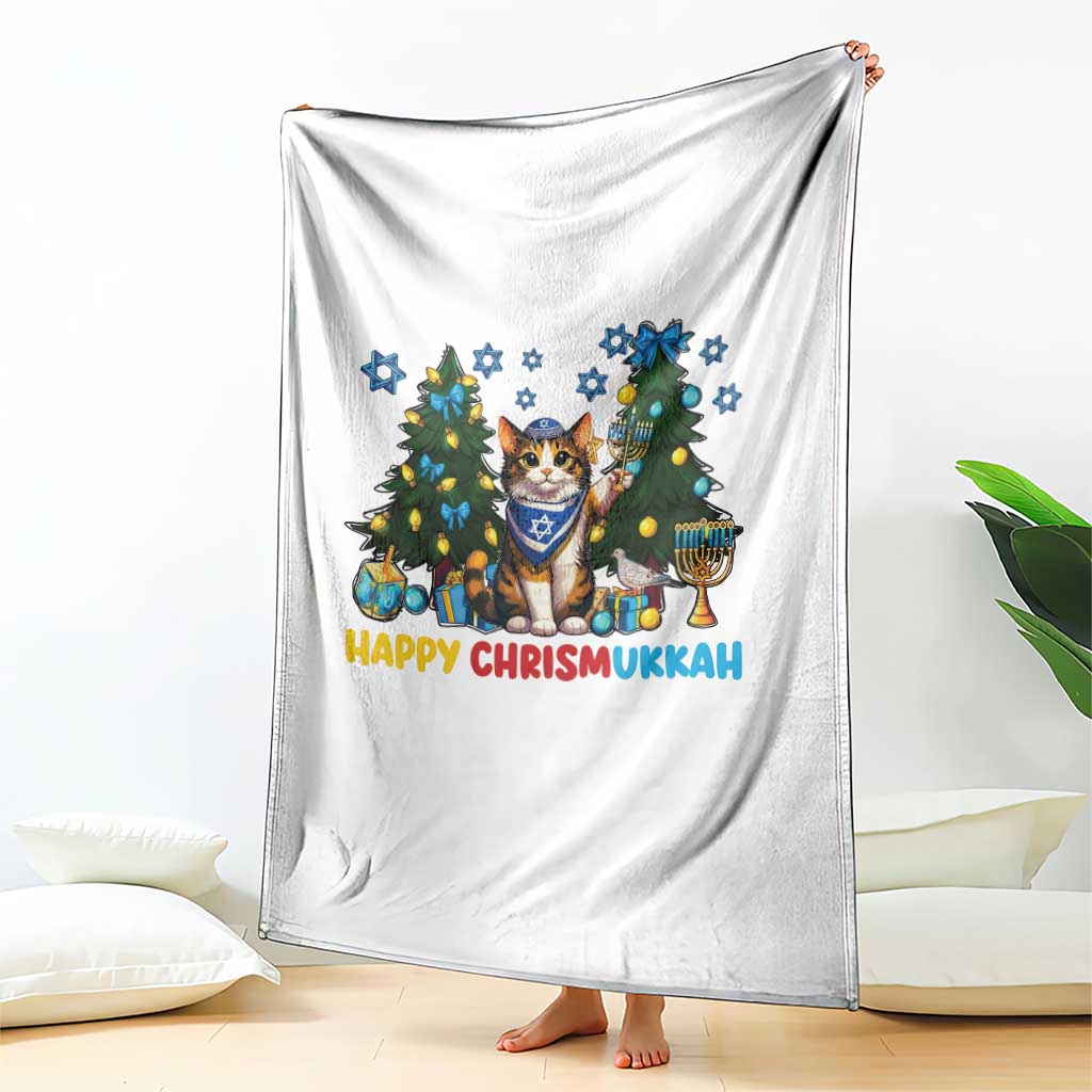 Happy Chrismukkah Throw Blanket Funny Christmas Hanukkah Cat Lover Gift TS12 Print Your Wear