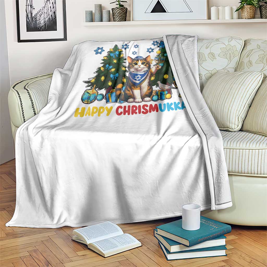 Happy Chrismukkah Throw Blanket Funny Christmas Hanukkah Cat Lover Gift TS12 Print Your Wear
