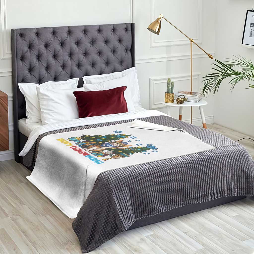 Happy Chrismukkah Throw Blanket Funny Christmas Hanukkah Cat Lover Gift TS12 Print Your Wear