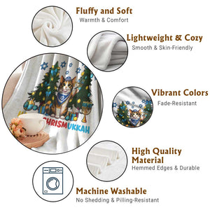 Happy Chrismukkah Throw Blanket Funny Christmas Hanukkah Cat Lover Gift TS12 Print Your Wear