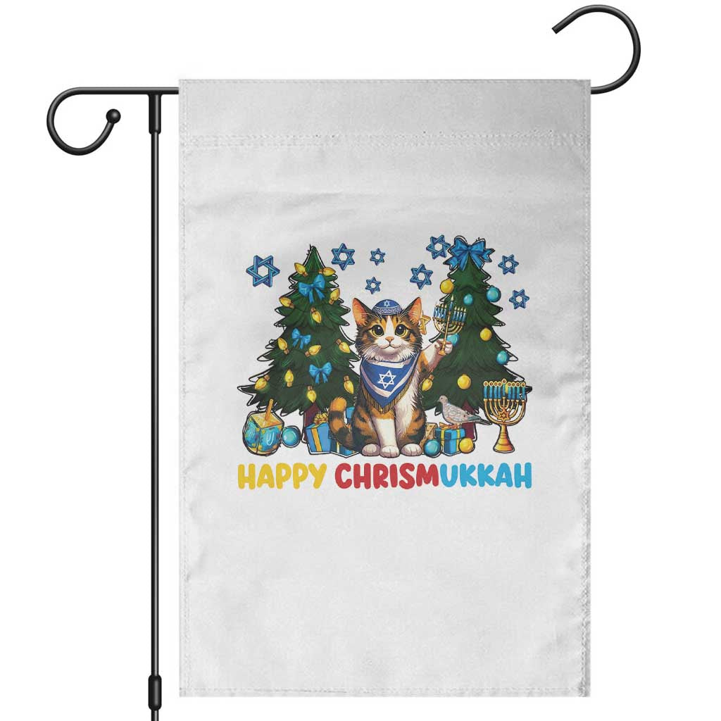 Happy Chrismukkah Garden Flag Funny Christmas Hanukkah Cat Lover Gift TS12 Black Print Your Wear