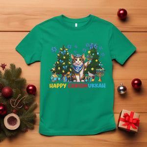 Happy Chrismukkah T Shirt Funny Christmas Hanukkah Cat Lover Gift TS12 Irish Green Print Your Wear