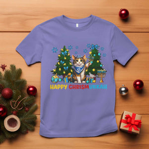 Happy Chrismukkah T Shirt Funny Christmas Hanukkah Cat Lover Gift TS12 Violet Print Your Wear