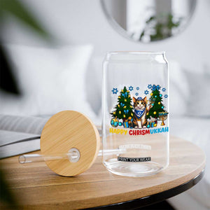 Happy Chrismukkah Glass Can Funny Christmas Hanukkah Cat Lover Gift TS12 Print Your Wear