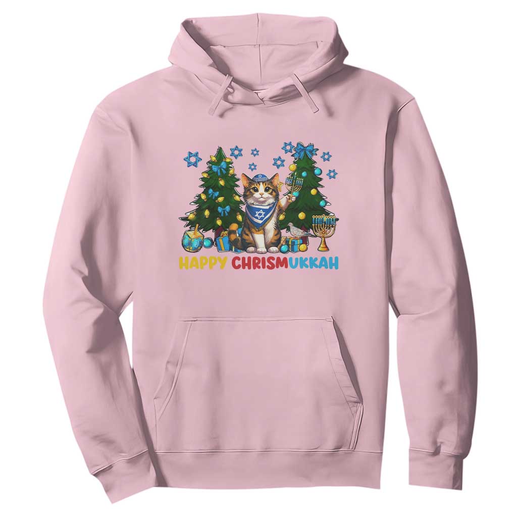 Happy Chrismukkah Hoodie Funny Christmas Hanukkah Cat Lover Gift TS12 Light Pink Print Your Wear
