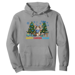 Happy Chrismukkah Hoodie Funny Christmas Hanukkah Cat Lover Gift TS12 Sport Gray Print Your Wear
