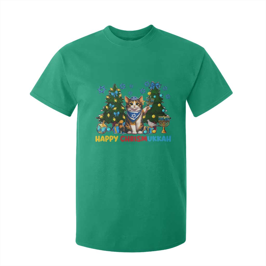 Happy Chrismukkah T Shirt For Kid Funny Christmas Hanukkah Cat Lover Gift TS12 Irish Green Print Your Wear