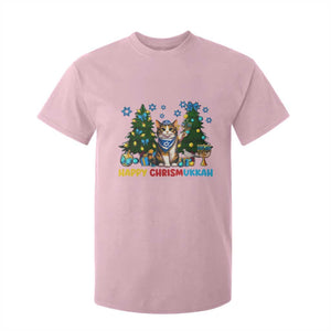 Happy Chrismukkah T Shirt For Kid Funny Christmas Hanukkah Cat Lover Gift TS12 Light Pink Print Your Wear