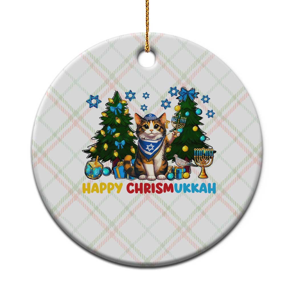 Happy Chrismukkah Ceramic Ornament Funny Xmas Hanukkah Cat Lover Gift TS12 1pc Christmas Plaid Print Your Wear