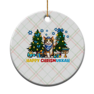 Happy Chrismukkah Ceramic Ornament Funny Xmas Hanukkah Cat Lover Gift TS12 1pc Christmas Plaid Print Your Wear