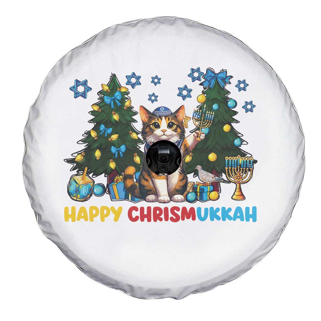 Happy Chrismukkah Spare Tire Cover Funny Christmas Hanukkah Cat Lover Gift TS12 Print Your Wear