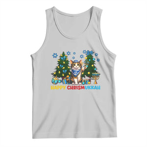 Happy Chrismukkah Tank Top Funny Christmas Hanukkah Cat Lover Gift TS12 Ash Print Your Wear
