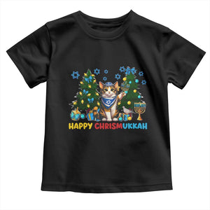 Happy Chrismukkah Toddler T Shirt Funny Christmas Hanukkah Cat Lover Gift TS12 Black Print Your Wear
