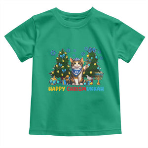 Happy Chrismukkah Toddler T Shirt Funny Christmas Hanukkah Cat Lover Gift TS12 Irish Green Print Your Wear