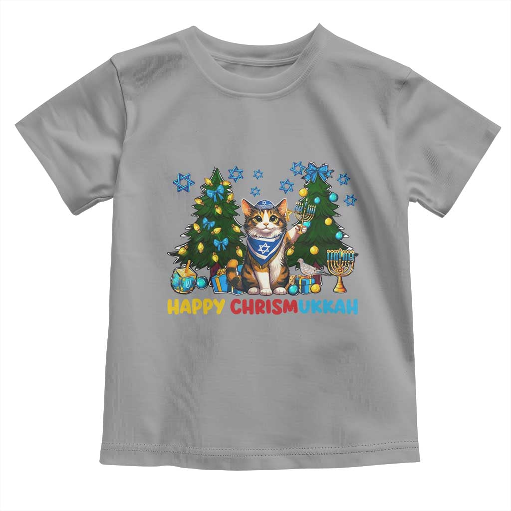 Happy Chrismukkah Toddler T Shirt Funny Christmas Hanukkah Cat Lover Gift TS12 Sport Gray Print Your Wear