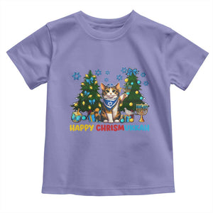 Happy Chrismukkah Toddler T Shirt Funny Christmas Hanukkah Cat Lover Gift TS12 Violet Print Your Wear