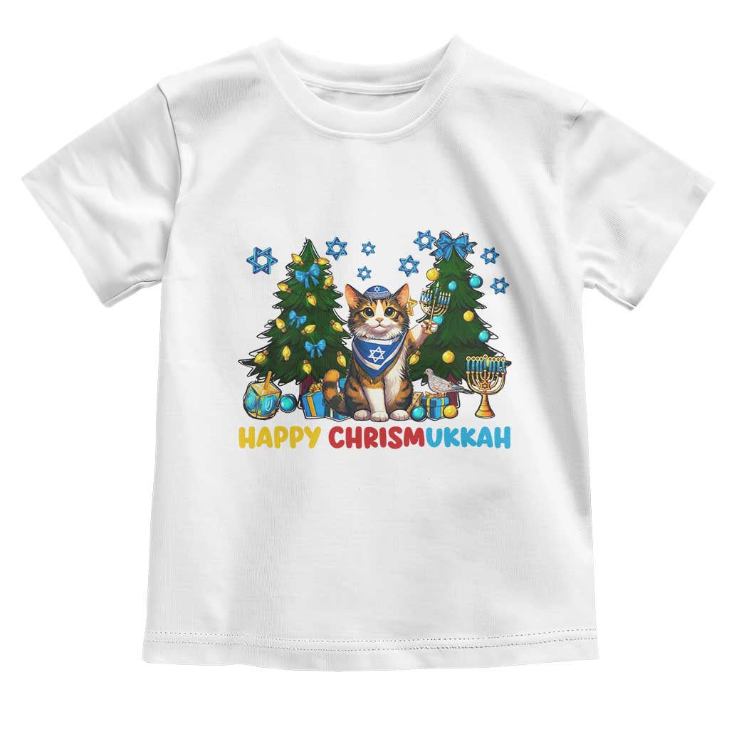 Happy Chrismukkah Toddler T Shirt Funny Christmas Hanukkah Cat Lover Gift TS12 White Print Your Wear