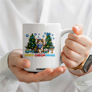 Happy Chrismukkah Coffee Mug Funny Christmas Hanukkah Cat Lover Gift TS12 Print Your Wear