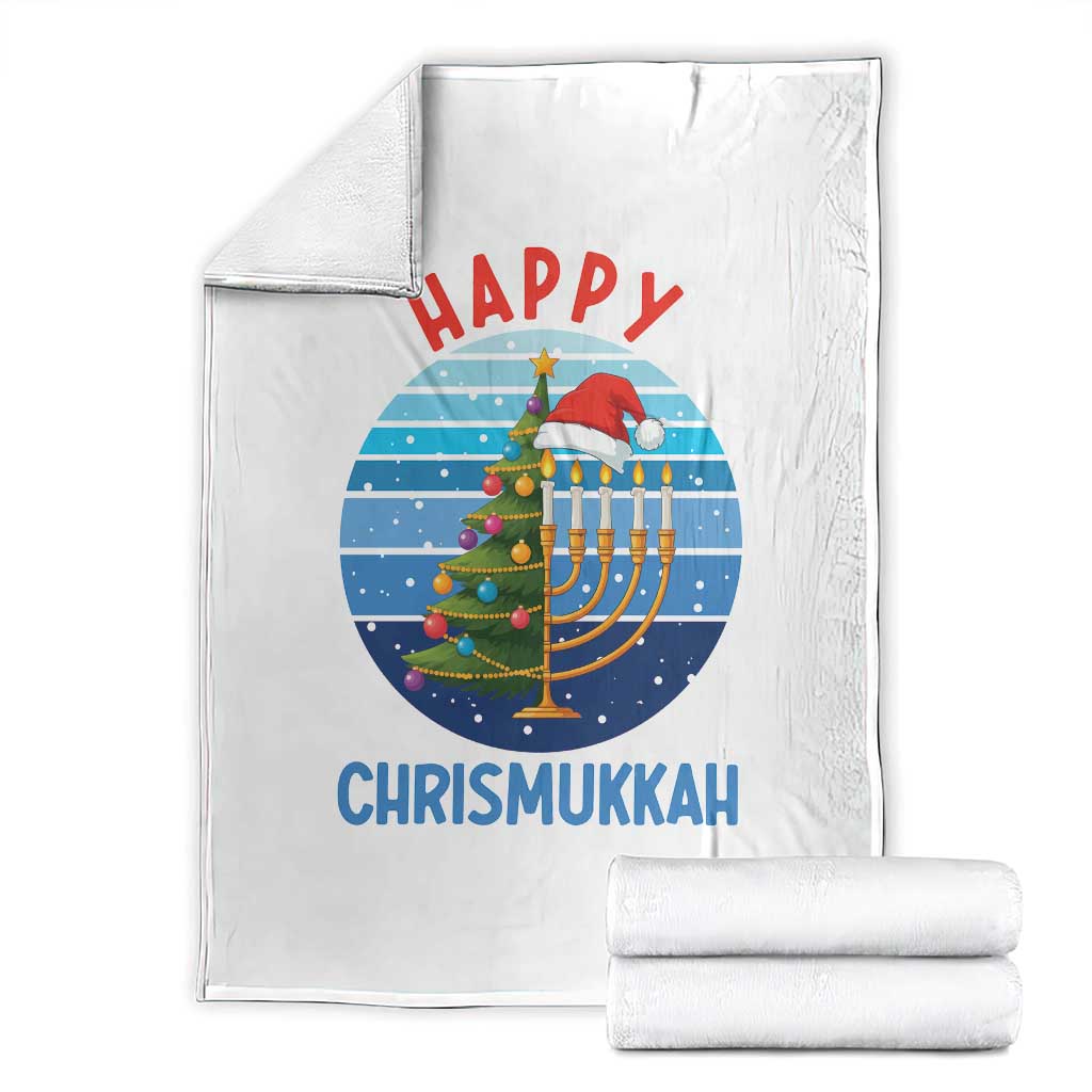 Happy Chrismukkah Throw Blanket Menorah Candle Christmas Tree Holiday Jewish Gift TS12 Black Print Your Wear