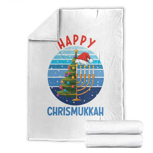 Happy Chrismukkah Throw Blanket Menorah Candle Christmas Tree Holiday Jewish Gift TS12 Black Print Your Wear