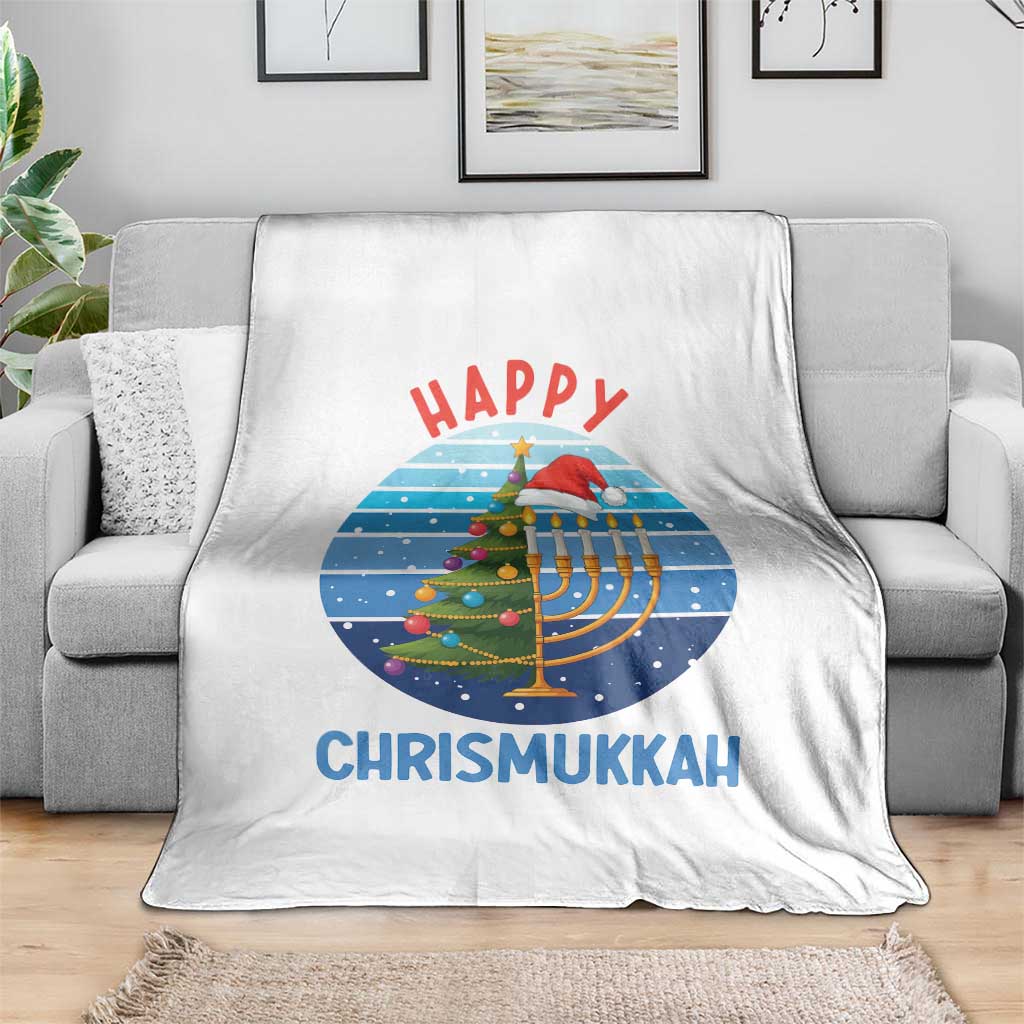 Happy Chrismukkah Throw Blanket Menorah Candle Christmas Tree Holiday Jewish Gift TS12 Print Your Wear